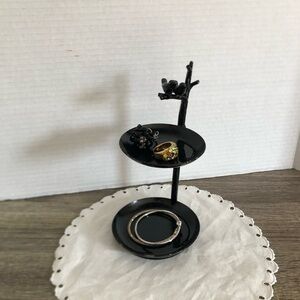 Tiered Metal Jewelry Holder with Birds